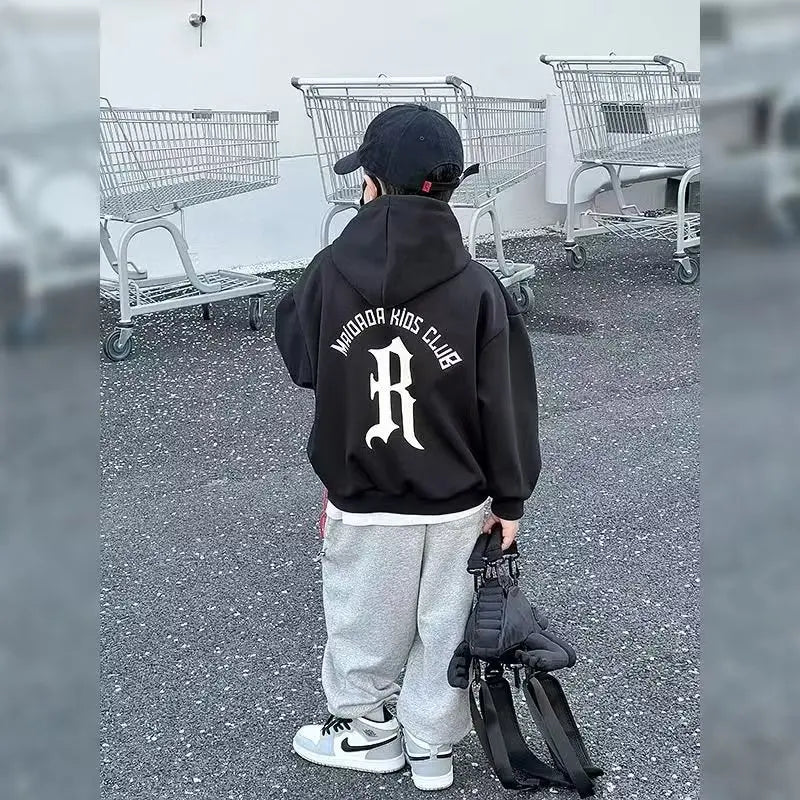 2023 Boys Hoodies Autumn Winter Fashion Cartoon Print Hoodie Sweatshirt Kids Casual Children's Clothing Pullover Sweatshirt