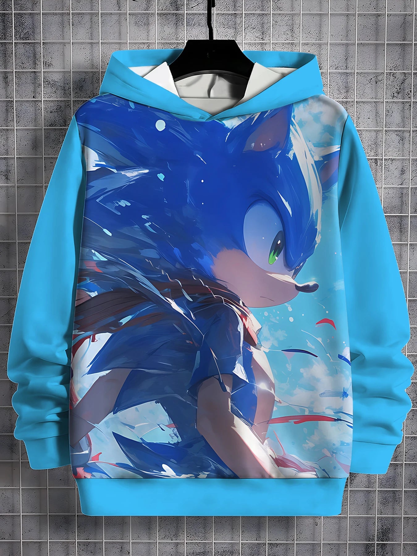 S-Sonic the Hedgehog 3D Print Hoodie – Unisex All-Season Casual Sweatshirt for Boys & Girls