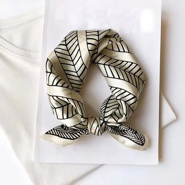Silk Scarf Small Square 2026 Pashmina — 53×53cm Geometric Trending Palette Bandana Hair Scarf