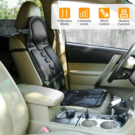 Back Massage Seat Cushion — Electric Heated Car Seat with 8 Vibration Modes — view 1 of recovery & massage