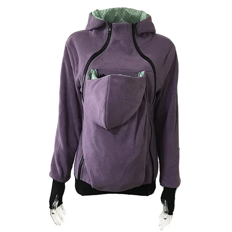 Three-in-One Baby Carrier Sweater Jacket – Multifunctional Removable Kangaroo Hoodie for Autumn & Winter