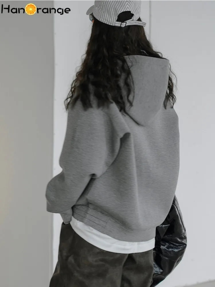 Spring & Autumn Women’s Air Layer Zipper Hoodie – Loose Silhouette Sweatshirt