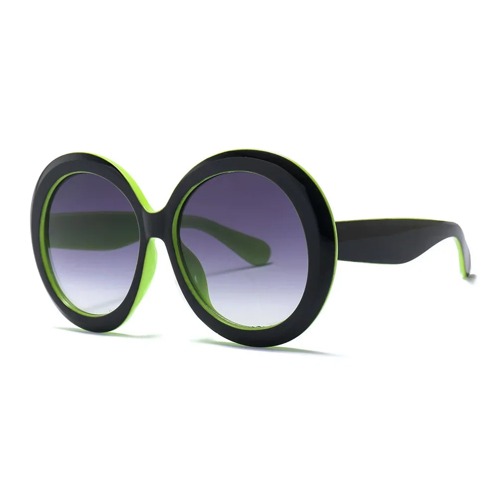 Oversized Round Sunglasses — Women's Gradient UV400 Retro Sun Glasses — view 12 of sunglasses