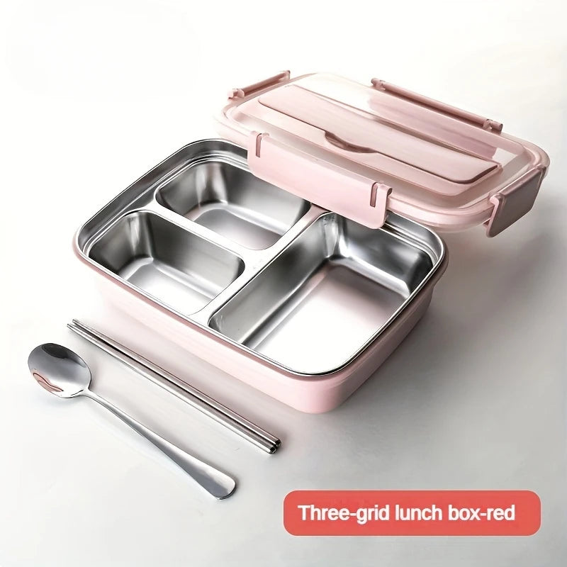 Leak-Proof Stainless Steel Lunch Box 3-4 Compartment Insulated Bento Container for Adults Office Meal Prep — view 7 of food storage