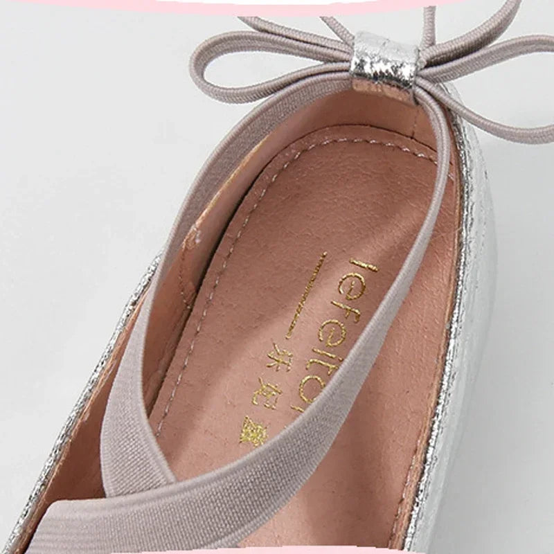 Gold Baby Girl Ballet Flats – Christmas Party & Performance Shoes (3-12 Years)