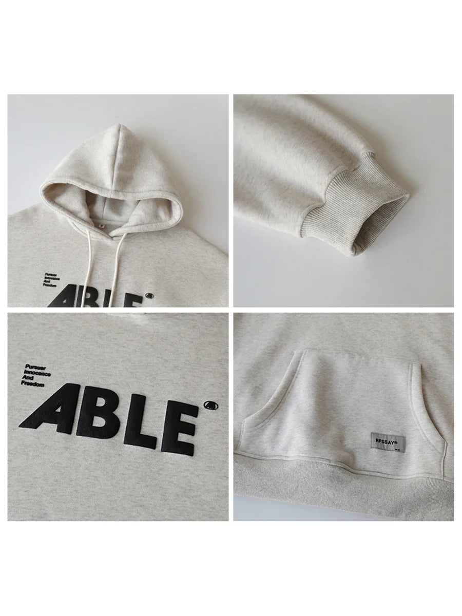 2025 Women's Thick Fleece Hoodie – Warm Loose Streetwear Sweatshirt for Autumn & Winter