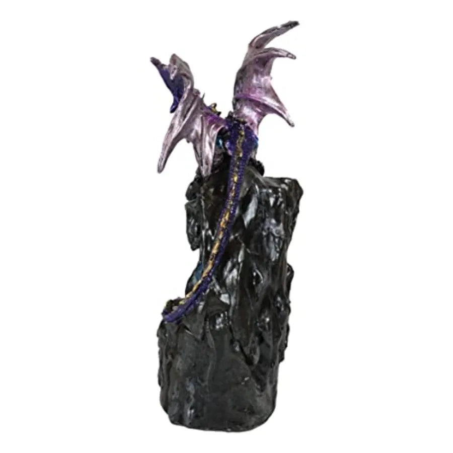 Crystal & Gemstone Purple Azurite Dragon Incense Burner — Faux Geode Quartz Backflow Decor — view 6 of crystal & gemstone