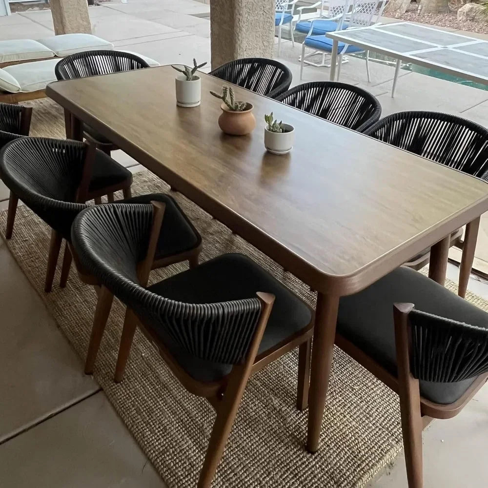 9-Piece Patio Dining Set – All-Weather Rattan Furniture for Outdoor Dining