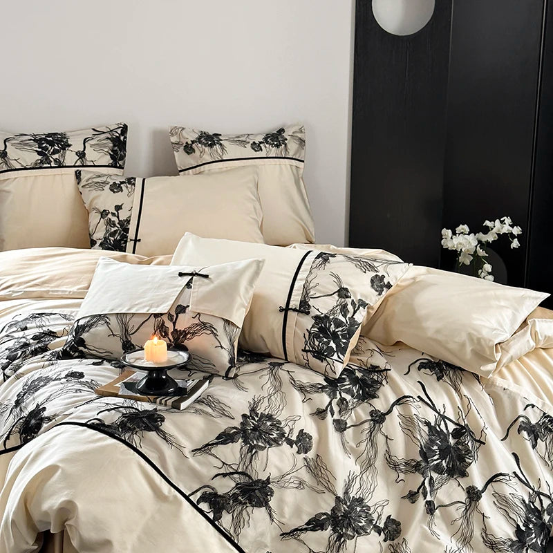 New 100% Cotton Queen Size Bedding Set Duvet/ Comforter Cover Bed Sheet Set pillowcas for bed adult comfort