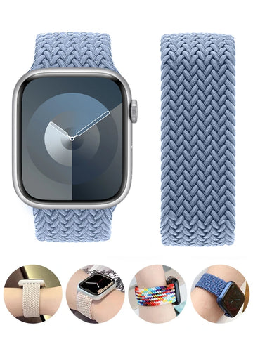 Braided Solo Loop Band for Apple Watch — Stretch Nylon Strap 38/40/41/42/44/45/46/49mm — view 1 of watch straps