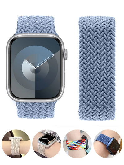 Braided Solo Loop Band for Apple Watch — Stretch Nylon Strap 38/40/41/42/44/45/46/49mm — view 1 of watch straps