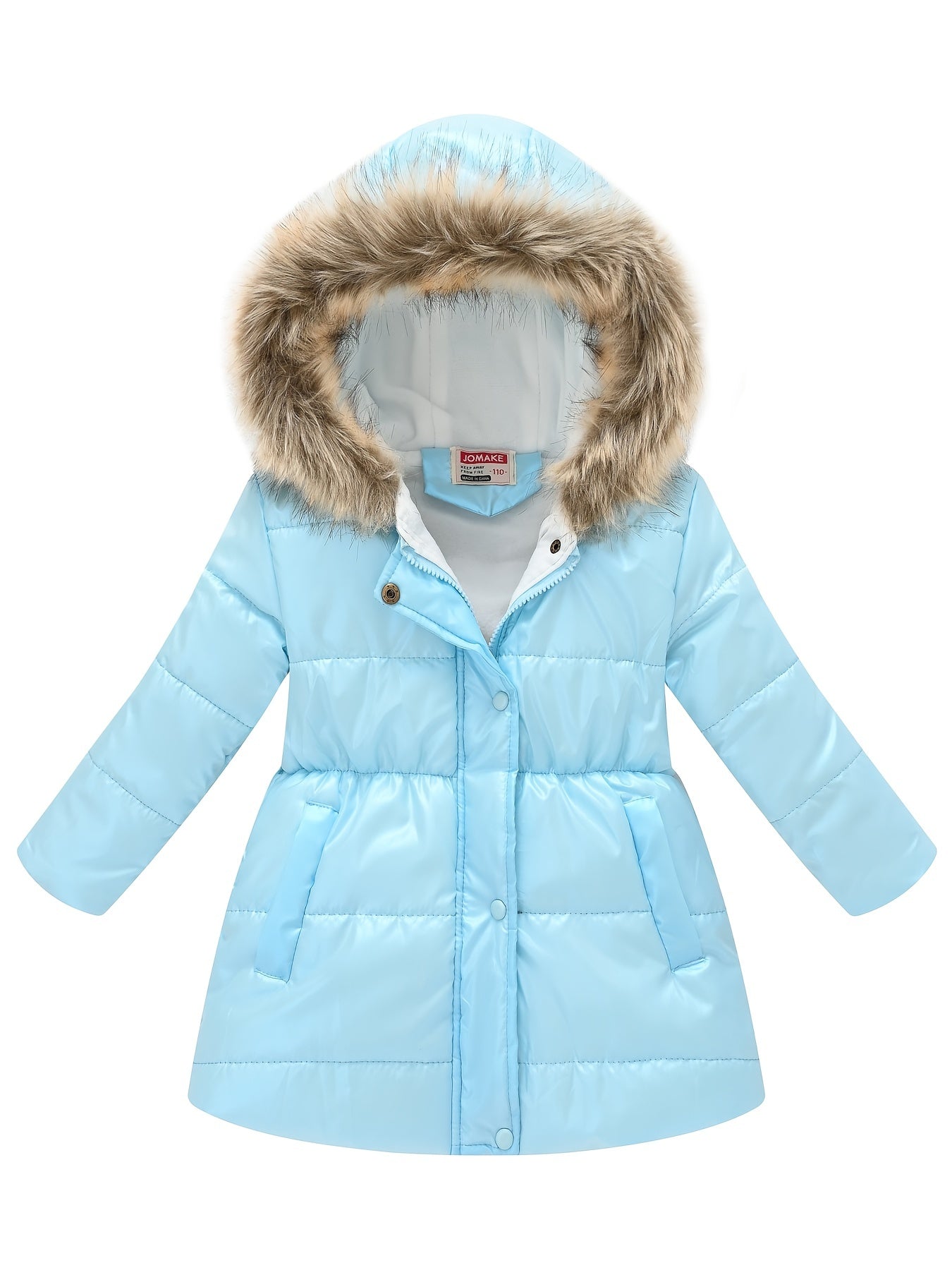 Thickened Down Alternative Girls Dressy Cute Hooded Jacket, Padded Thermal Outwear For Winter