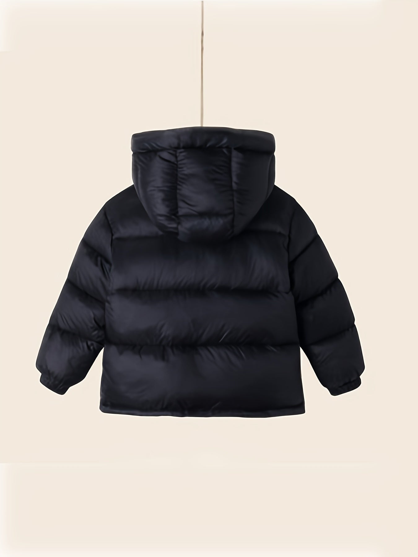 2024 Youngsters' Black & Golden Graphene-Lined Winter Jacket - Warm, Thick Padded Coat with Hood for Boys & Girls