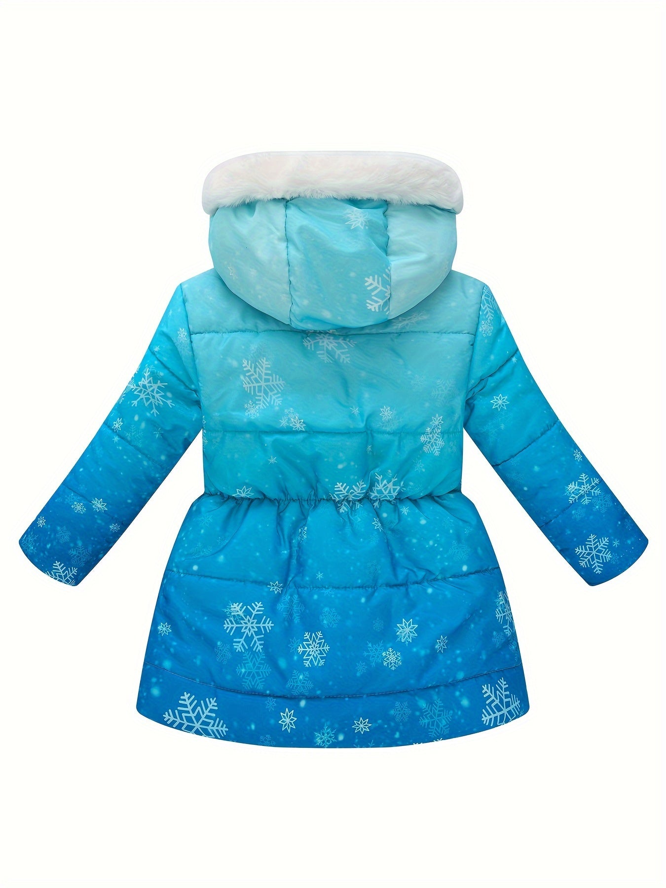 JOMAKE Girls' Cozy Fleece-Lined Hooded Jacket with Floral Print - Long Sleeve, Zip-Up Winter Outerwear for Youngsters