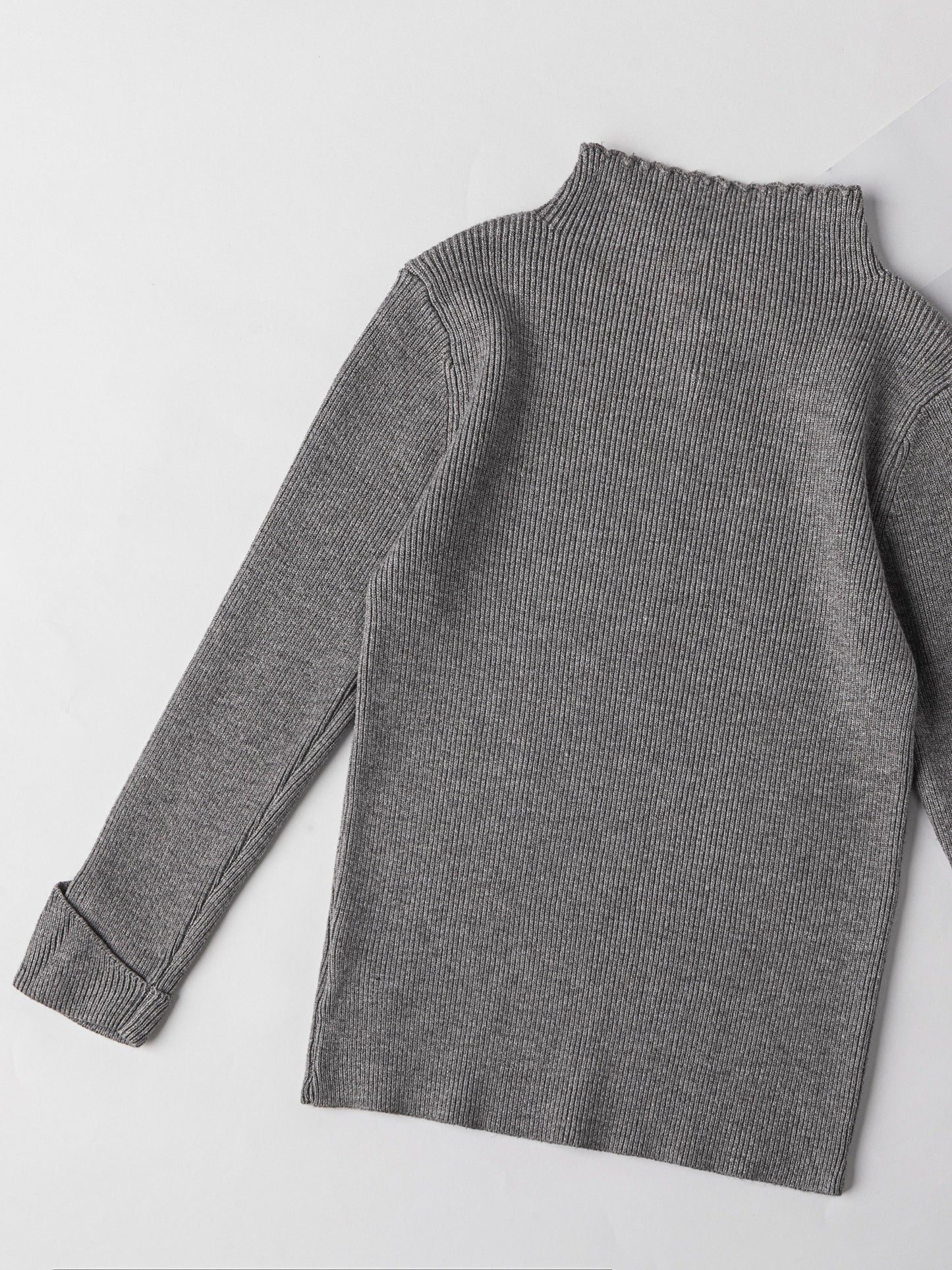 Girls Elegant Knit Pullover, Sweet Style Buttons Design Soft Stretchy Comfy Long Sleeve Layer Sweater For Fall/Winter