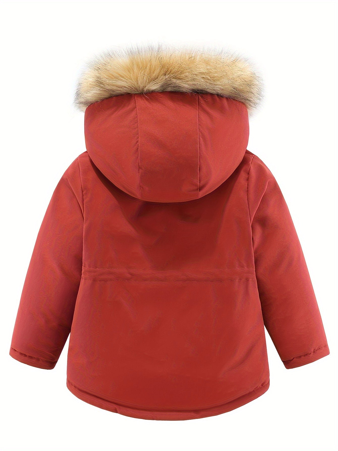 2024 Windproof Kids Warm Fleece Lined Parka Outdoor Girls Padded Jacket Winter Coat With Hood