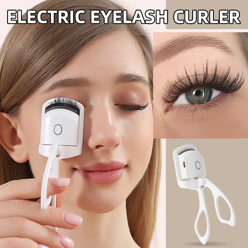 1PC USB Rechargeable 30s Fast Heating Eyelash Curler, Pink/White Long-Lasting for Natural-Looking Lashes, 2 temperature options No Hurt.