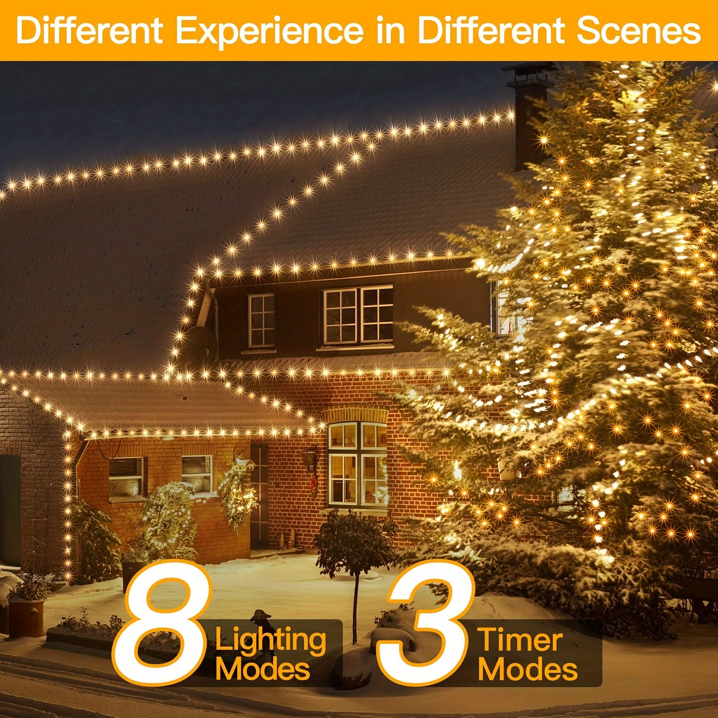 300/1000 LED Extra-Long Waterproof Fairy Lights – 110/340 FT with 8 Modes, Remote Timer for Indoor/Outdoor Xmas Decor