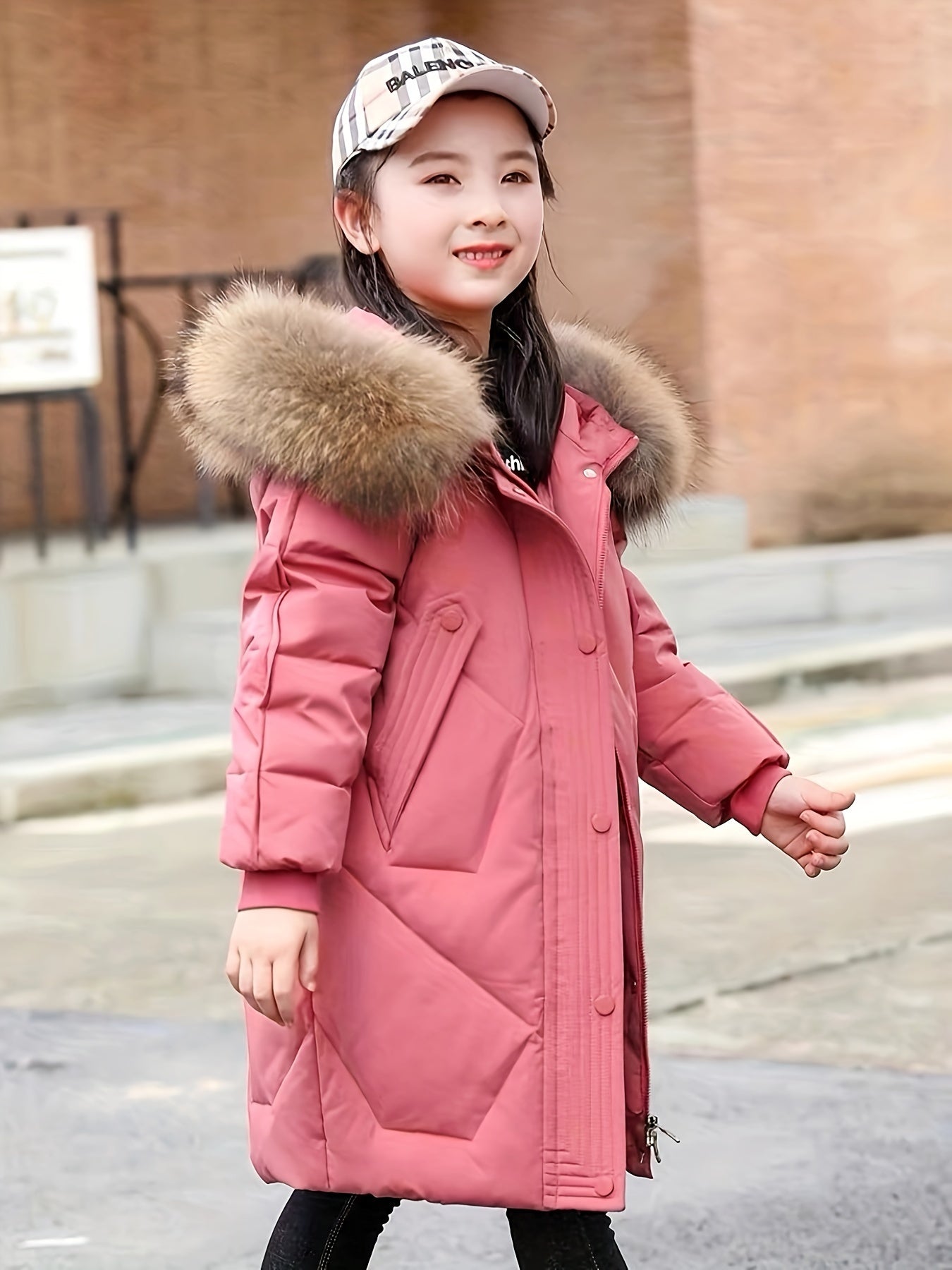 Chic Girls' Winter Parka - Thick, Waterproof Nylon Coat with Hood & Zip-Up Front, Casual Long Sleeve Outerwear for girls