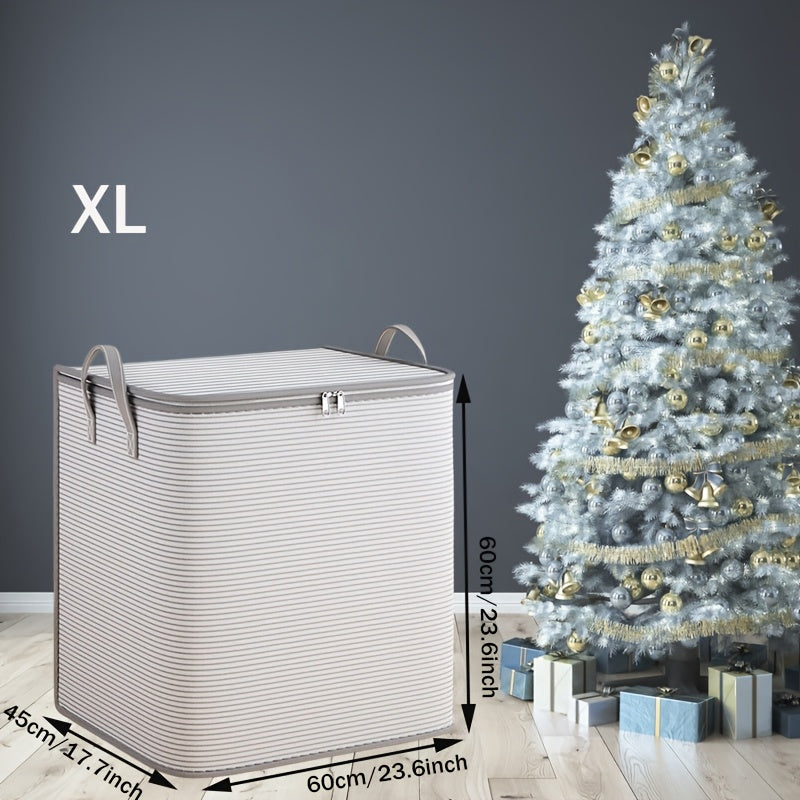 1pc Large Foldable Clothes & Storage with Zippered Lid & Sturdy Handle - Heavy-Duty Suitable for Closet Organizer, Portable Rectangular Container for Wardrobe, Travel, Seasonal Clothing Storage, Under-Bed Storage