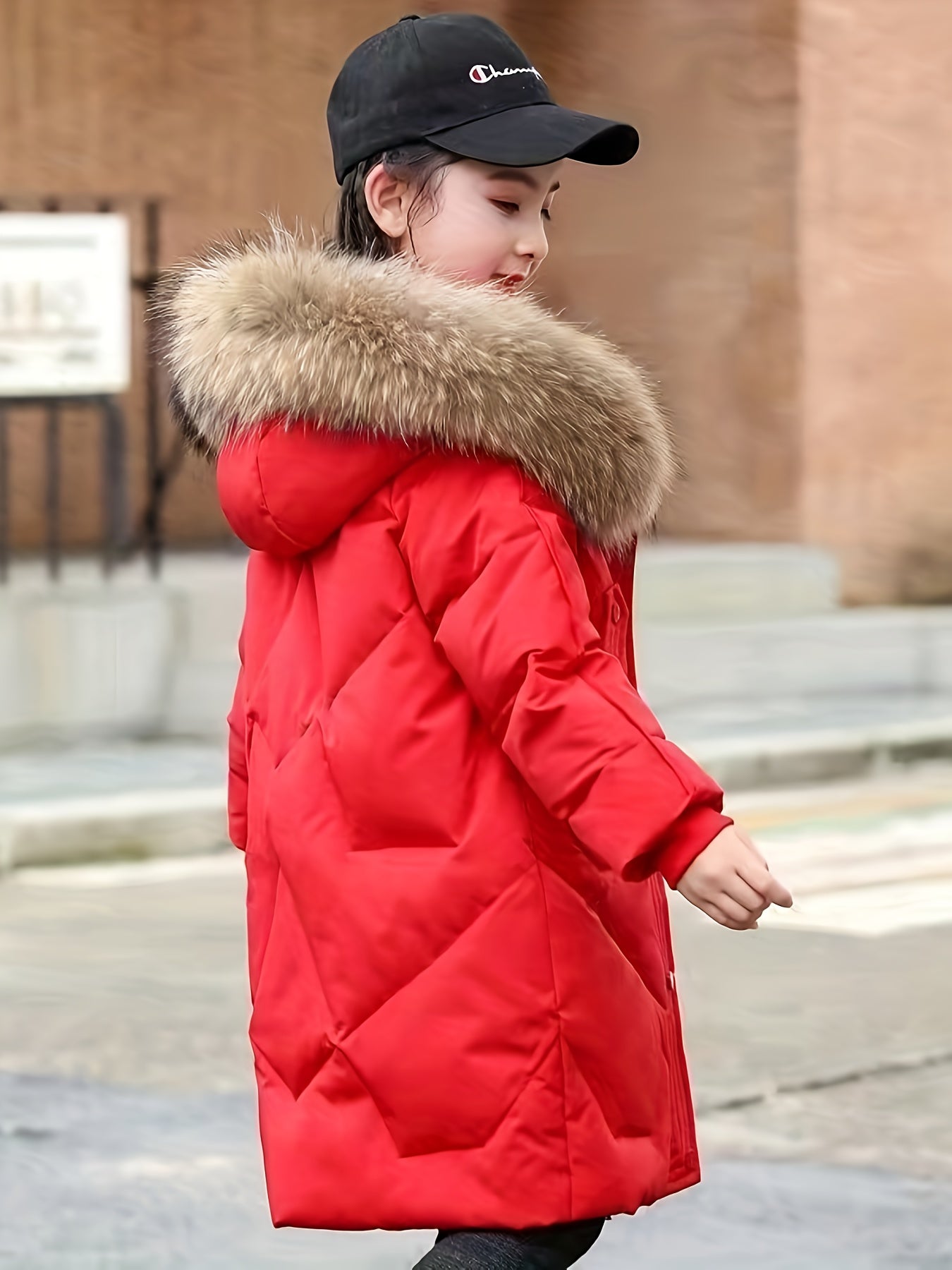 Chic Girls' Winter Parka - Thick, Waterproof Nylon Coat with Hood & Zip-Up Front, Casual Long Sleeve Outerwear for girls