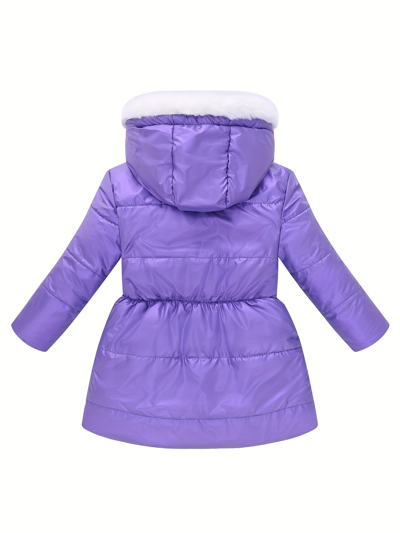 For Girls Thermal Fleece Lined Hooded Elegant Tie Dye/Solid Color Preppy Down Alternative Jacket for Winter/Fall