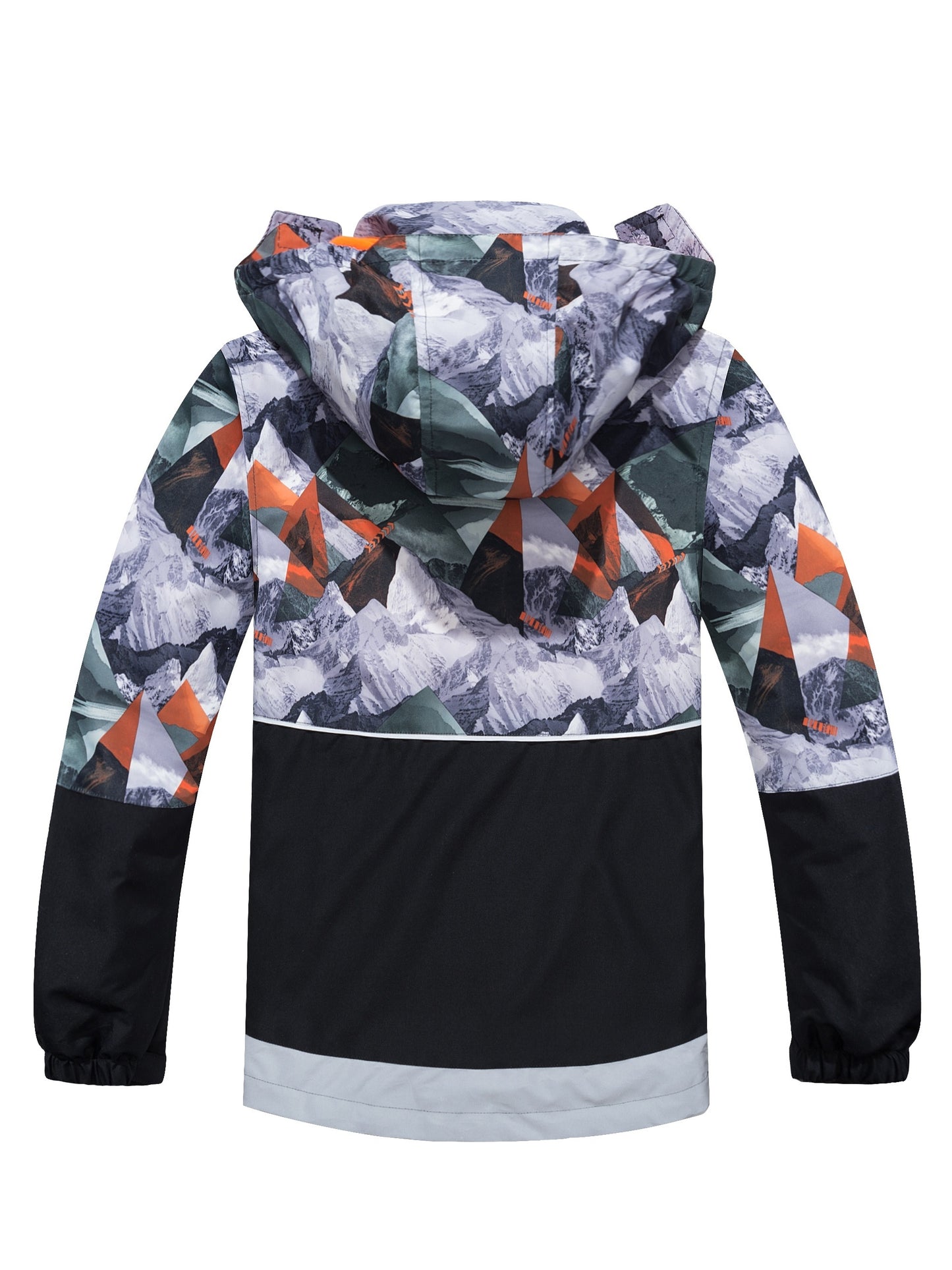 Boys Camouflage Splicing Rain Jacket For Kids Waterproof Coat With Removable Hood Lightweight Hooded Fleece Lined Raincoats Windbreakers