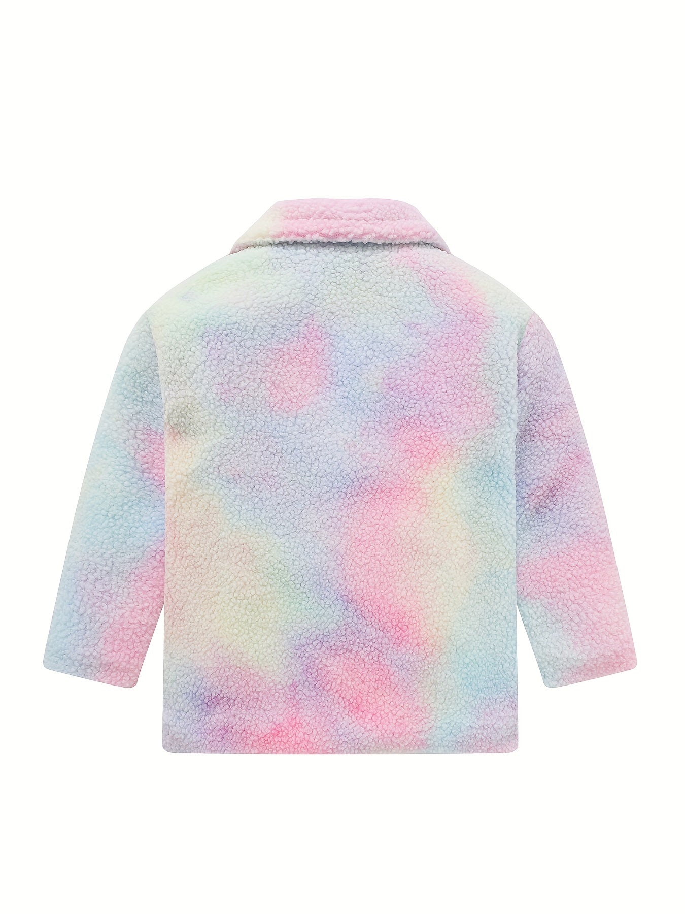 2024 Elegant Shearling Windbreaker Coat - Lapel Collar, Pocket, Slight Stretch, Solid Color, Hand Washable - Winter Thermal Jacket for Girls
