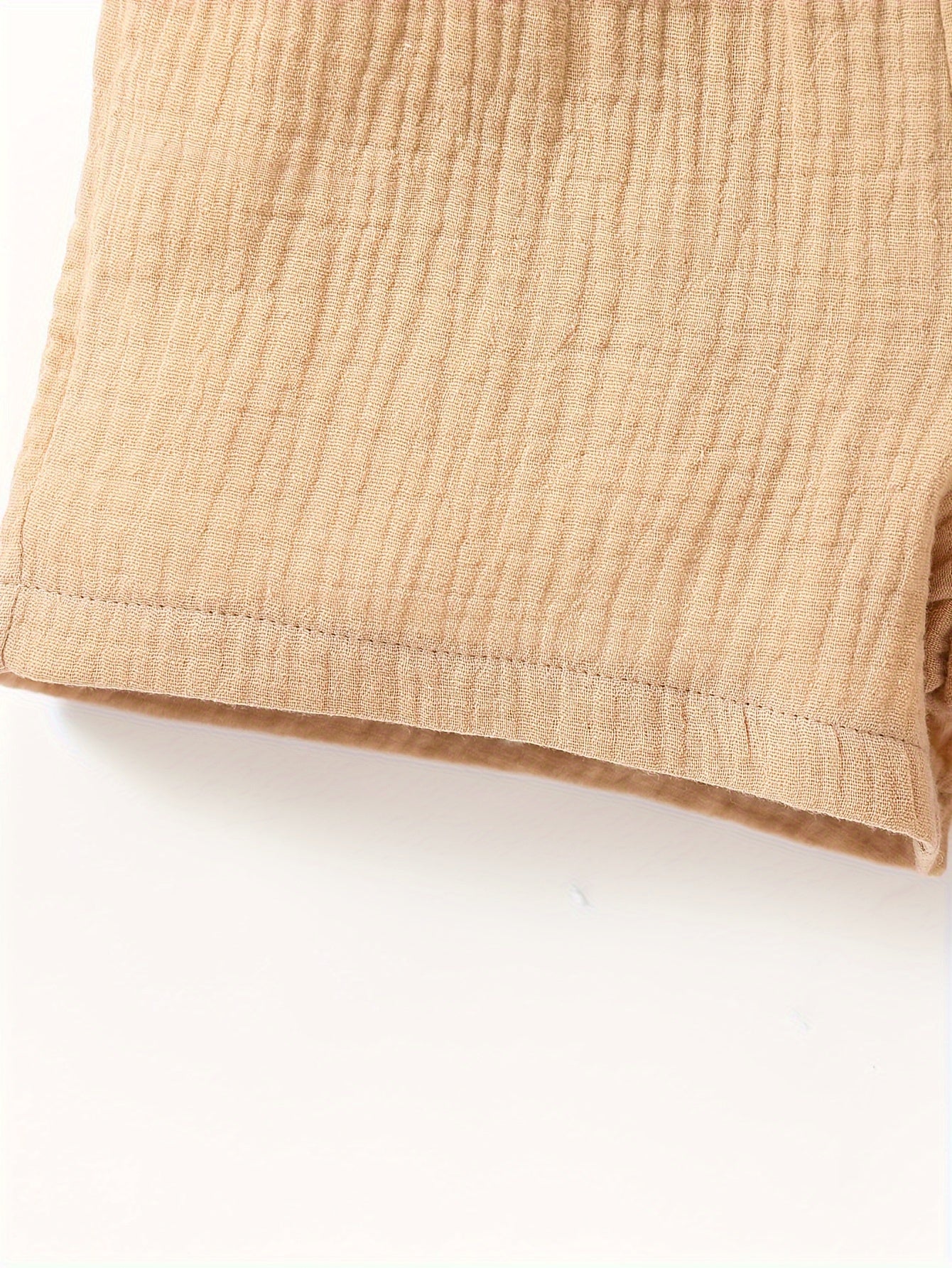 3pcs Girls’ Muslin Bow Decor Shorts – Soft, Breathable, 100% Cotton Summer Outfit