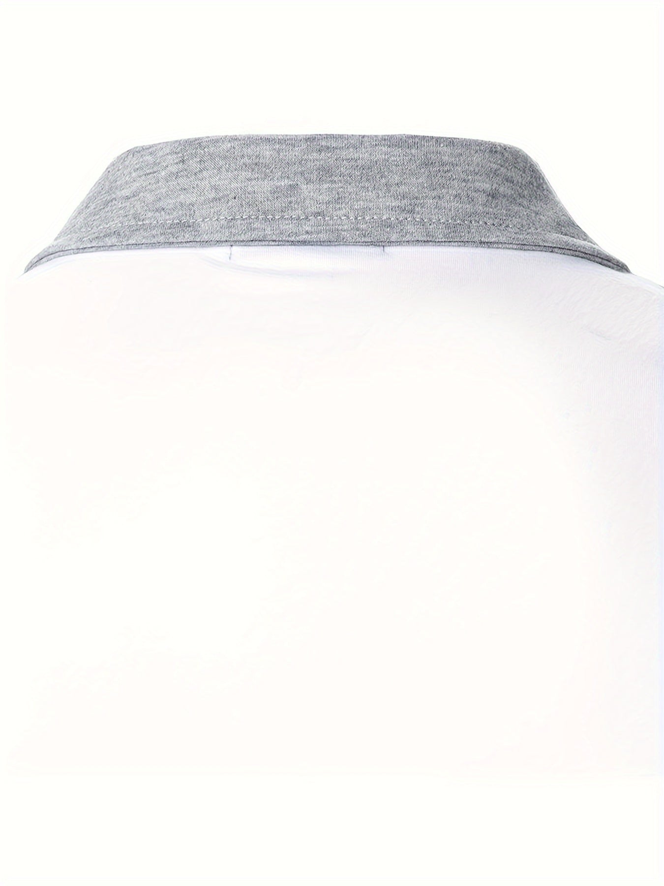 Men's Color Blocking Lapel T-shirt For Spring And Fall, Casual Stylish Long Sleeve Golf Tops As Gift