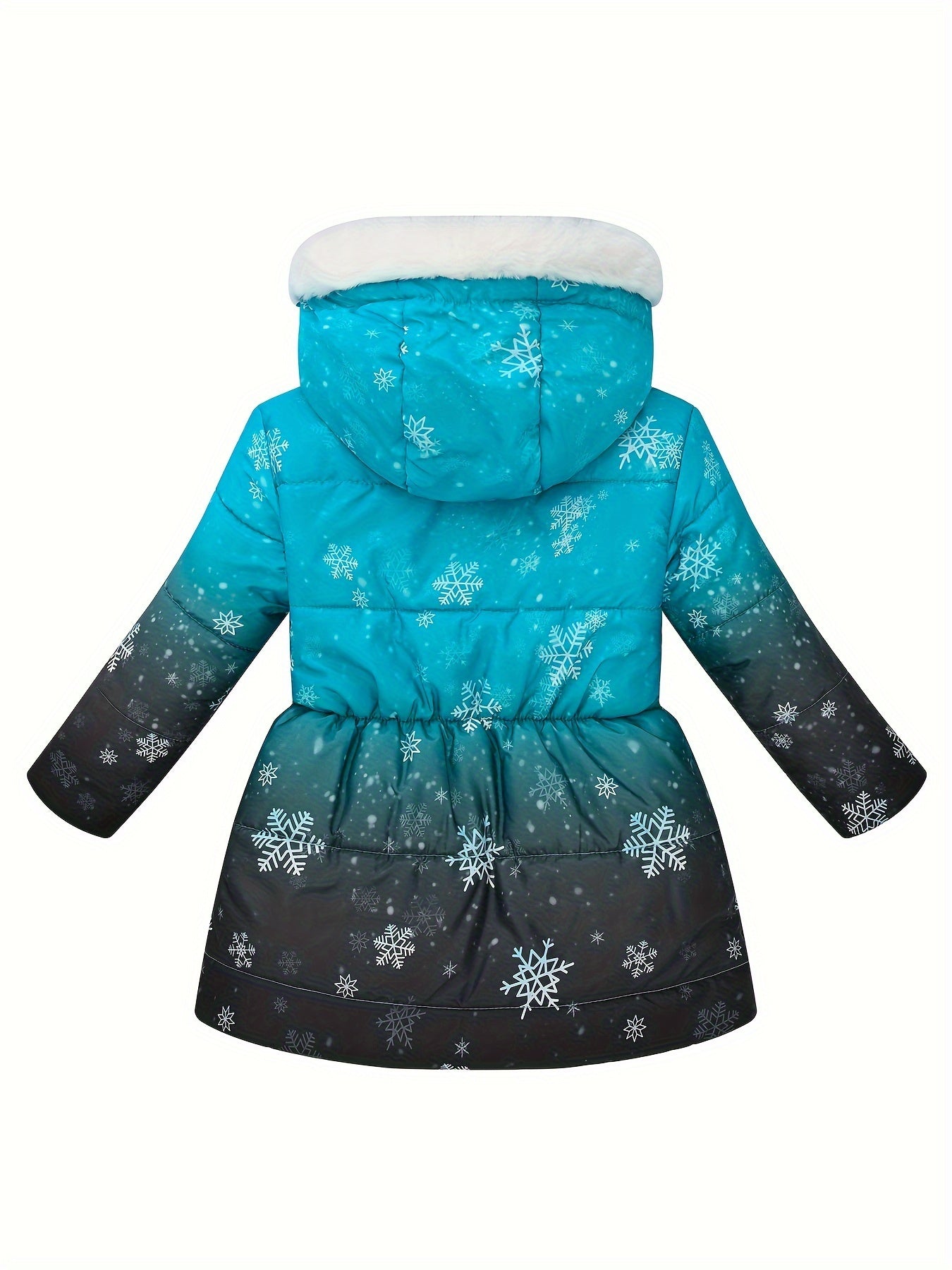 JOMAKE Girls' Cozy Fleece-Lined Hooded Jacket with Floral Print - Long Sleeve, Zip-Up Winter Outerwear for Youngsters