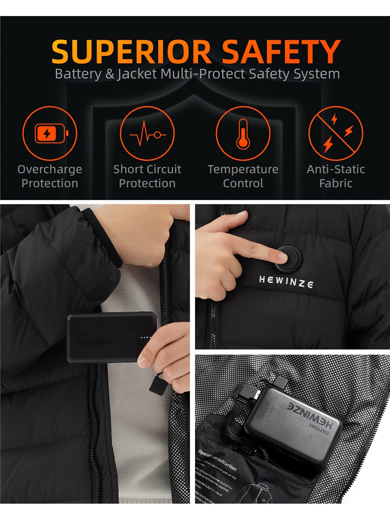 Girls' heated jacket Includes battery