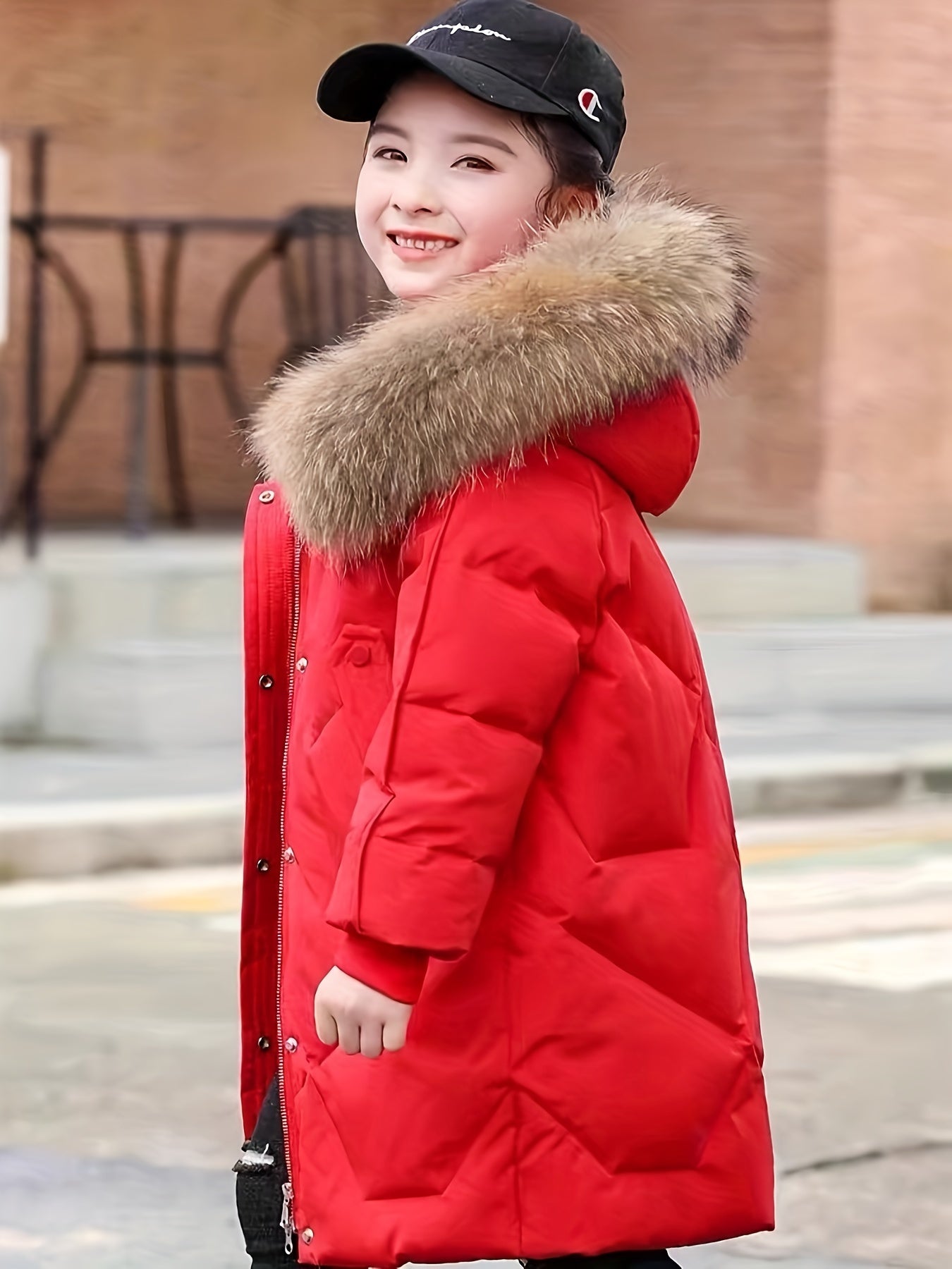 Chic Girls' Winter Parka - Thick, Waterproof Nylon Coat with Hood & Zip-Up Front, Casual Long Sleeve Outerwear for girls