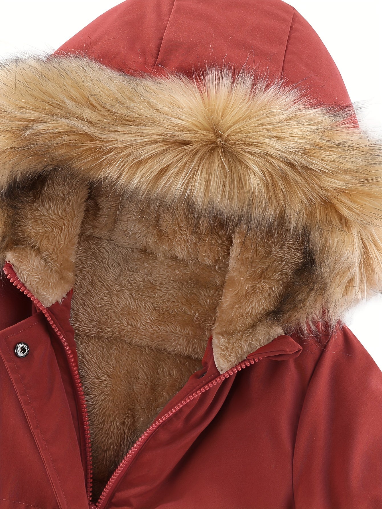 2024 Windproof Kids Warm Fleece Lined Parka Outdoor Girls Padded Jacket Winter Coat With Hood