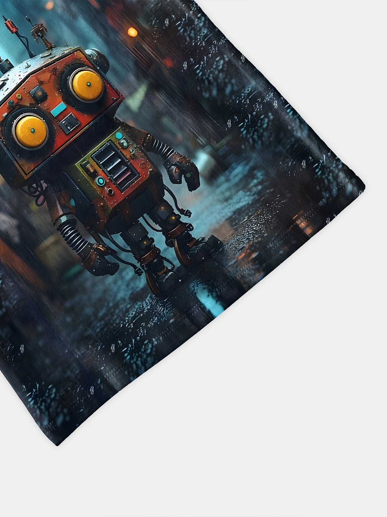 Cool Cartoon Robot 3D Print Boy's Casual T-shirt, Short Sleeve Comfy Tee Tops, Summer Outdoor Sports Clothing