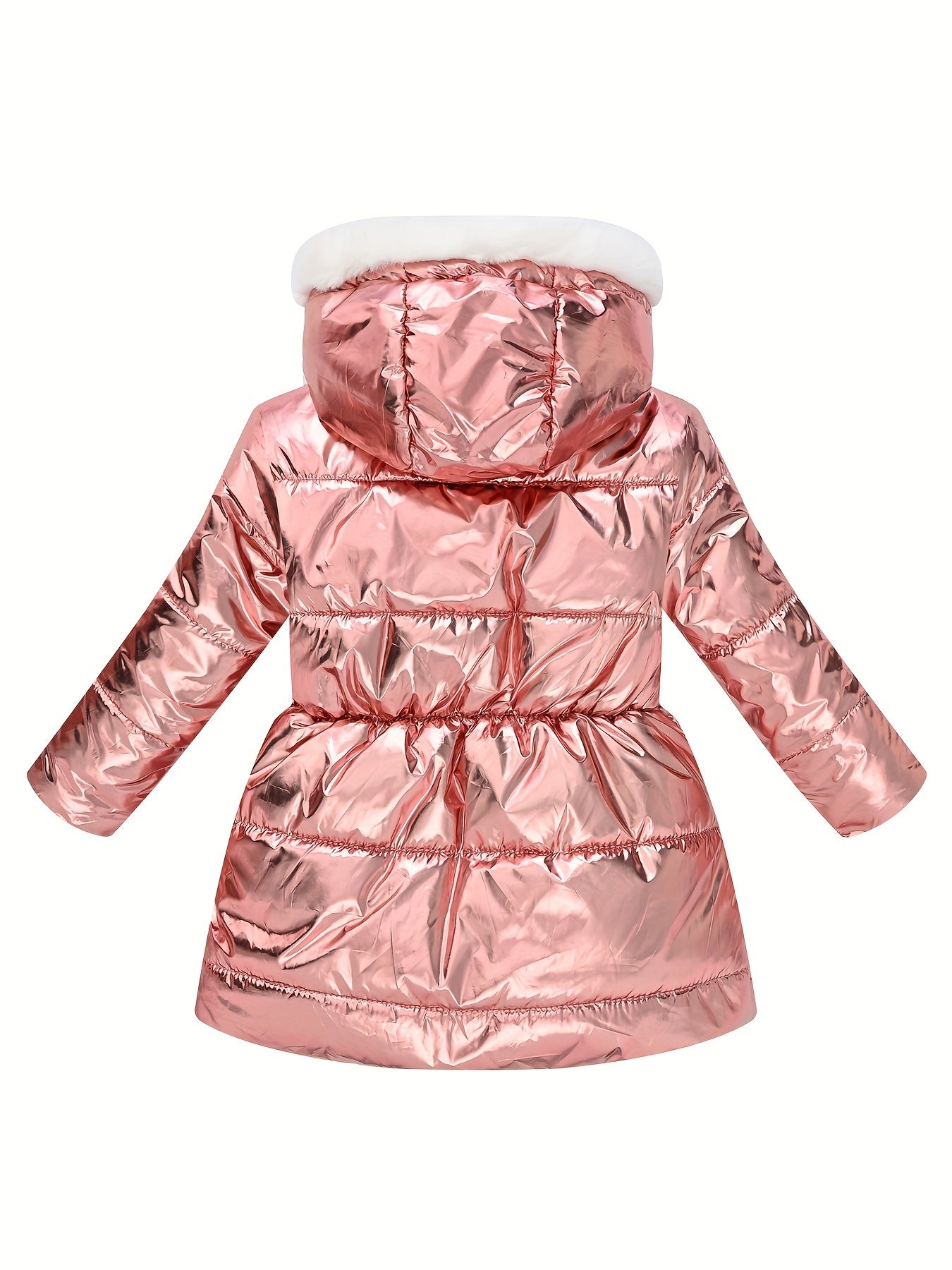 For Girls Thermal Fleece Lined Hooded Elegant Tie Dye/Solid Color Preppy Down Alternative Jacket for Winter/Fall
