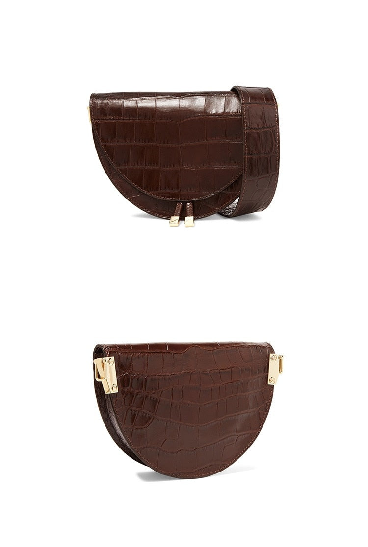 Fashion Snake pattern women shoulder bags clothing half circle