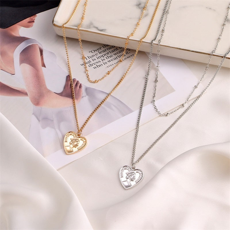 Simple Geometric Choker Necklace for Women & Girls – Bijoux Femme Pendant Chain