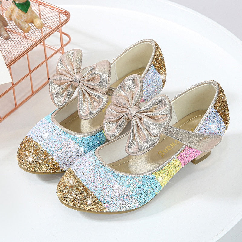 Girls Leather Shoes Princess Shoes Children Shoes round-Toe Soft-Sole Big girls