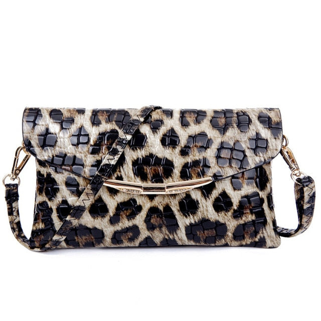 Leopard Leather Woman Evening Bag Fashion Female Wallet Wedding Party