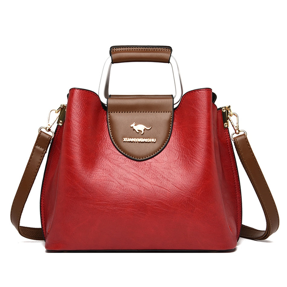 Petit sac fourre-tout en cuir de peau d'huile