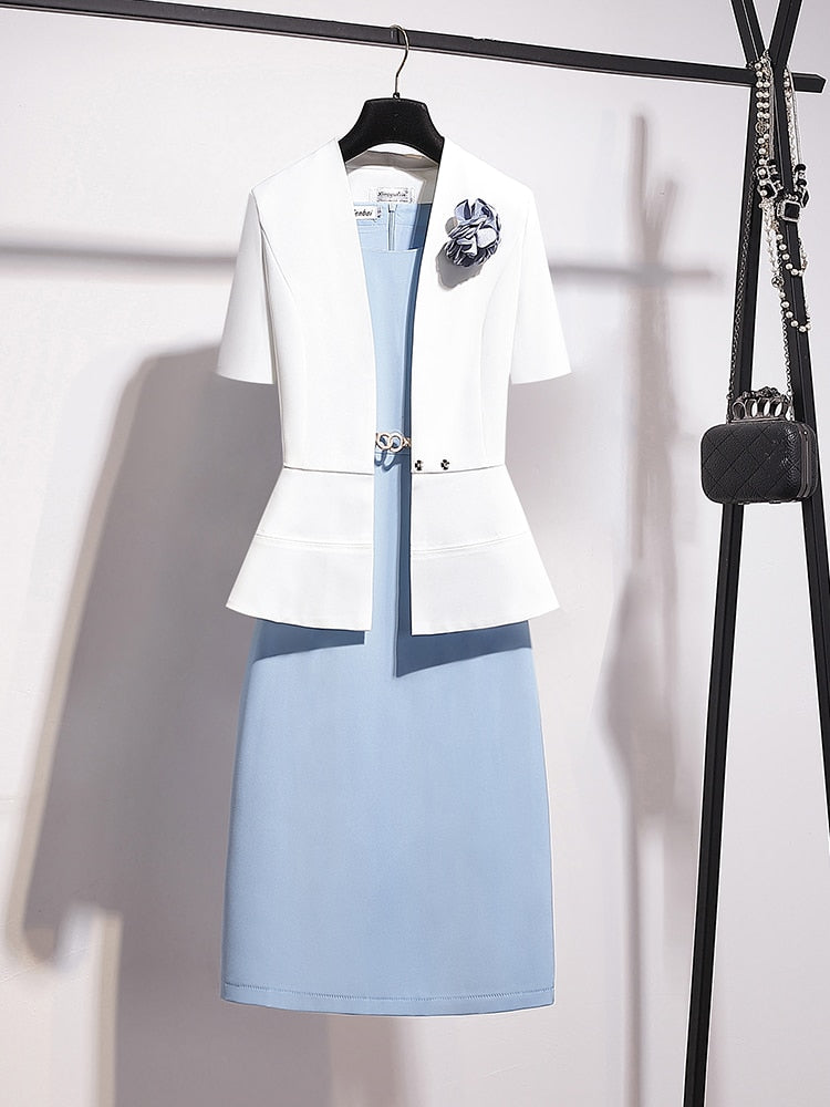 Fashion Formal Dress Suits For Women 2 Piece Set Elegant Office Ladies
