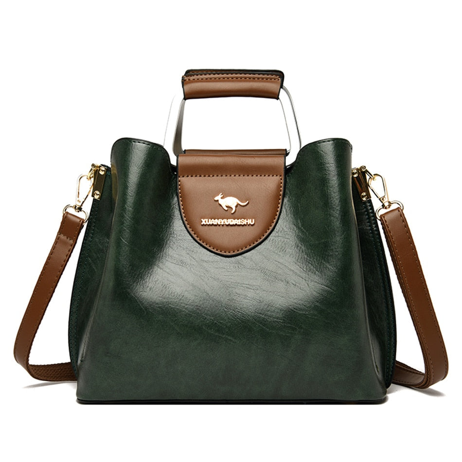 Petit sac fourre-tout en cuir de peau d'huile