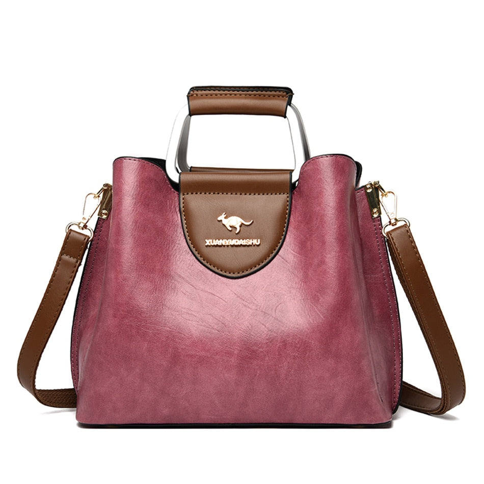 Petit sac fourre-tout en cuir de peau d'huile