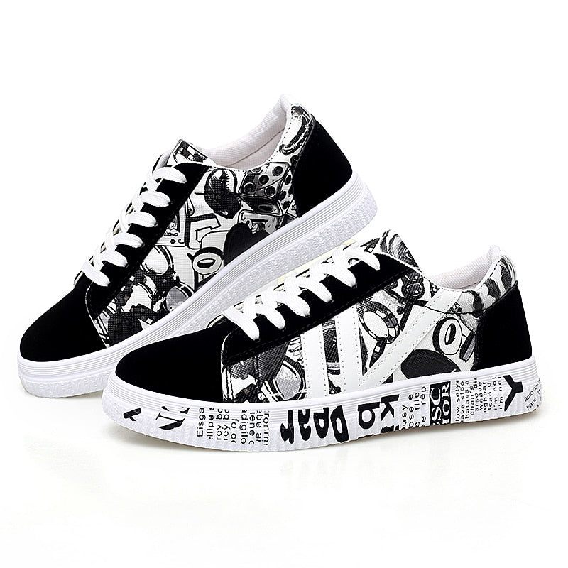 Black Platform Sneakers Casual Vulcanized Shoes 2022 Autumn Plus Size 35-44 Lover Shoes Zapatillas Mujer