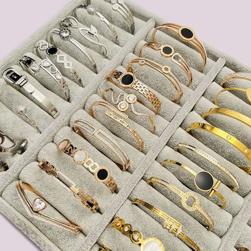 10 Pcs Mix Styles Stainless Steel Bangles – Fashion Jewelry for Women Wholesale