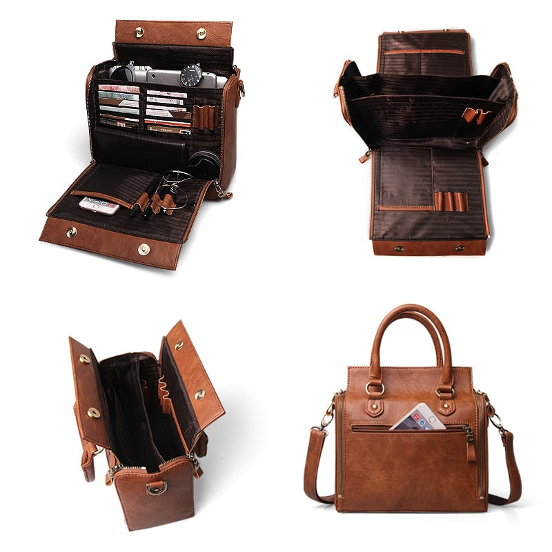 2025 Genuine Leather Women’s Tote – Large Capacity Laptop Handbag