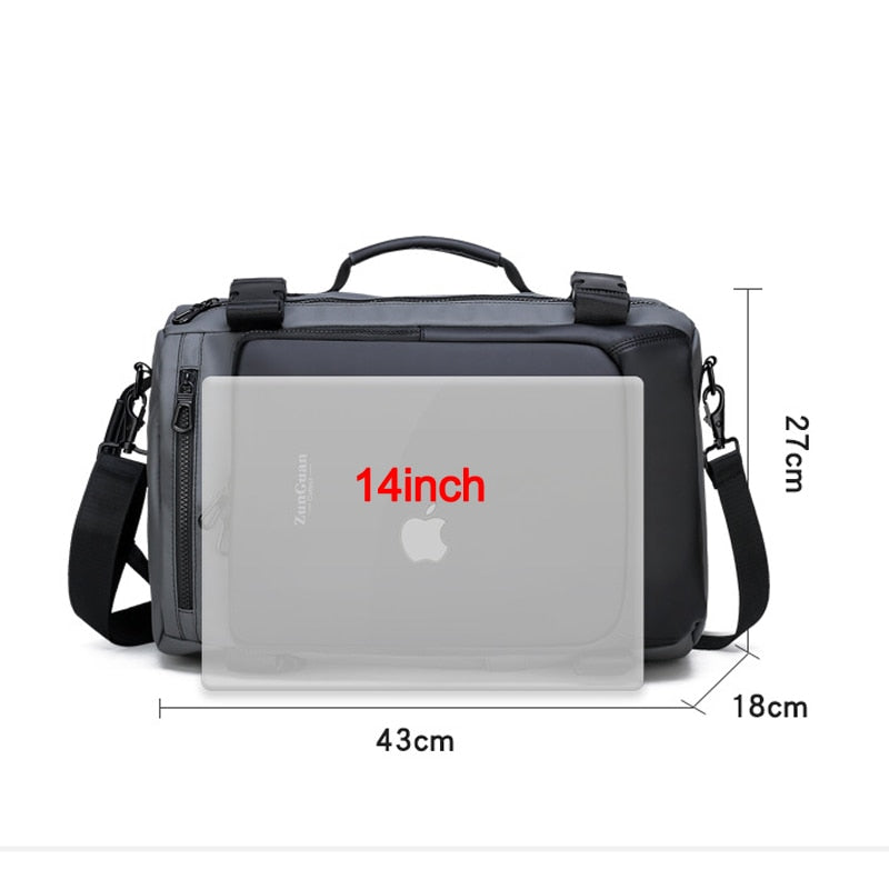 15.6-Inch Large Laptop Backpack – Multifunctional Waterproof Travel Rucksack for Men