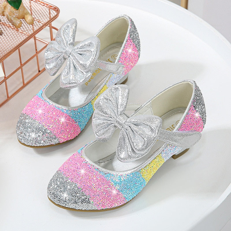 Girls Leather Shoes Princess Shoes Children Shoes round-Toe Soft-Sole Big girls