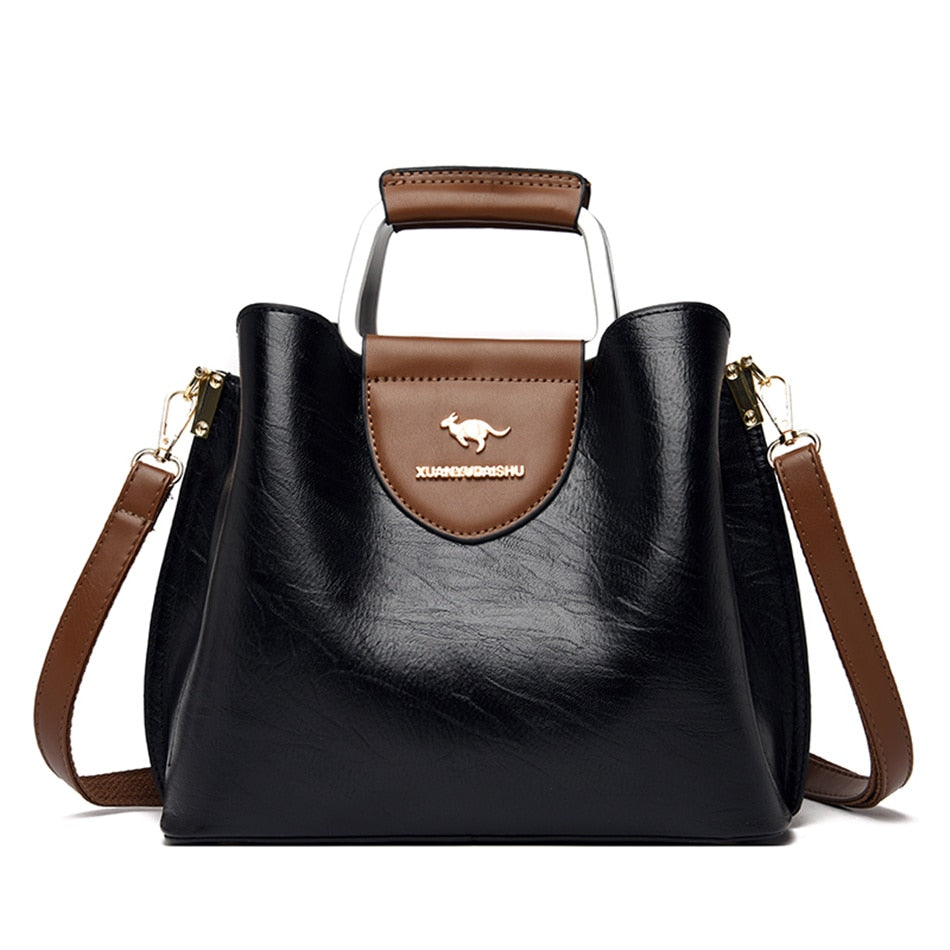 Petit sac fourre-tout en cuir de peau d'huile